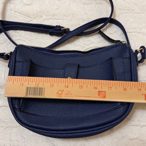 VAN HEUSEN PURSE WITH MATCHING WALLET ADJUSTABLE STRAP NAVY BLUE - Picture 7 of 8